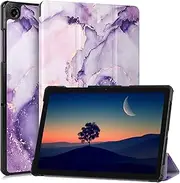 [Caweet] Case for Samsung Galaxy Tab A9+ / A9 Plus 11 Inch 2023, Ultra Slim Lightweight Hard Back Shell Tri-Fold Stand Cover with Atuo Sleep/Wake, Lilac Marble
