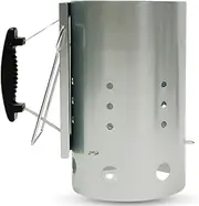 CAMPAQUIP Mega Heat | Charcoal Chimney Starter | Quick Fire Starter for Charcoal | Fits Weber Grills | Heavy Duty | Ergonomic Handle | 32cm x 30cm x 21cm