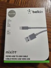 Belkin 3m 10ft MIXIT USB 2.0 Micro-USB to USB Cable - Gray