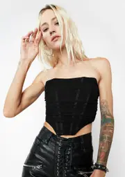 Wicked Sneaking Backstage Mesh Corset Top