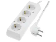 PS-470S/1.5-10.0 Extension cable Schuko sockets: 4 PVC white 3x1.5mm2 L: 10m J