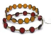 2 Seasonal Whispers Red & Yellow Bead Swarovski Crystal Bangles Bracelets #2