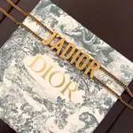 2020新款金屬金色JADIOR標誌鏈項鍊時尚首飾黃銅材料