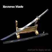 Reverse Blade Sword T10 Carbon Steel Sakabato Katana Cleaver Combat Battle Ready
