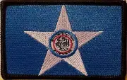 HOUSTON TEXAS Flag Morale Patch With Hook Adhesive Fastener BLACK Border