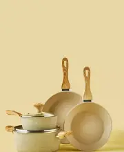 Granite/Marble Coated Aluminium Cookware Set 6-Piece