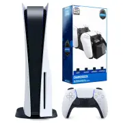 Sony Playstation 5 Disc Version Console with Dual Charging Dock Station Bundle
