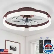 LEDIARY Ceiling Fans with Lights and Remote, 19.7 Inch Low Profile Ceiling Fa