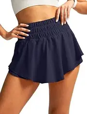 [SANTINY] Womens 2 in 1 Flowy Running Shorts