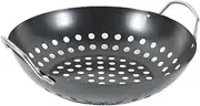 JOINPAYA Multi-Function Non-Stick Grill Wok for Vegetables and Meats Convenient BBQ Utensil for Outdoor Cooking and Grilling Design Easy Handling