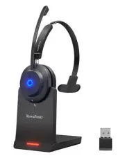 Bluetooth Wireless Headset with Mic for Work,Noise Reduction Headsets, Mono C...