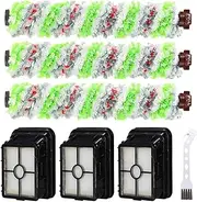 Replacement Parts for Bissell CrossWave Vacuum Cleaner, 3 Pack 1868 CrossWave Multi-Surface Brush Rolls + 3 Pack 1866 Replacement Vacuum Filters, Compare to Part 1608683, 160-8683, 1608684