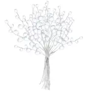 50 Stems White Flowers Christmas Tree Artificial Bouquets Branches Vases