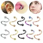 ❀ Surgical Steel Spiral Twisted Lip Ring Nose Rings Ear Cartilage Helix Piercing