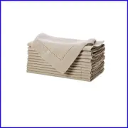 Premium Quality 12-Piece Set of 18" Natural Linen Napkins - Stylish and Reusable
