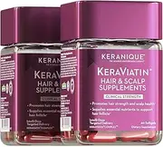 Keranique KeraViatin Hair & Scalp Health Supplement, Clinical Strength, Biotin, Vitamin B, 60 Count Jar (Pack of 2)