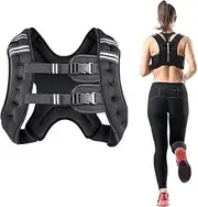 Running Weighted Vest, 12 Lbs(5KG) Weight Vest for Men Women, Body Weight Vests Adjustable with Reflective Stripe for Strength Training, Running, Training Workout, Jogging, Walking