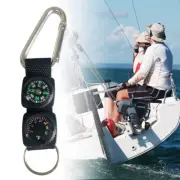 2PCS 3In1 Multifunction Camping Thermometer Compass With Key Ring Compass Hanger