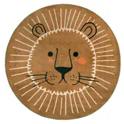 Kids Washable 120x120cm Round Leo Rug