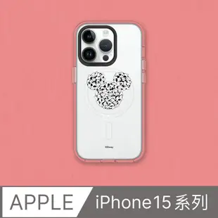 【犀牛盾】iPhone 15系列Clear(MagSafe 兼容)透明防摔手機殼｜迪士尼-米奇系列-黑標款-米奇與白手套
