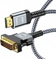 HDMI to DVI Cable Bi-Directional 1080P 1.8m DVI to HDMI Adapter Compatible with PS4 TV PC