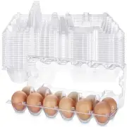 100 Pcs Plastic Egg Carton for 12 Eggs Chicken Egg Cartons Clear Chicken Egg ...