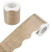 66ft Burlap Bulletin Board Borders, Scalloped Rolled Border Trim