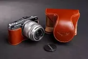 Handmade Full Real Leather Camera Case Bag for Olympus E-PM2 (For 14-42mm Lens)