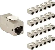 Tecmojo RJ45 Cat6A Shielded Keystone Jack, 180 Degree Toolless Modular Jack, 10 Gbps / 500MHZ, 25 Pack
