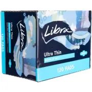 Libra Ultrathin Regular Pads With Wings 120 Pack Anti Leak Core Women