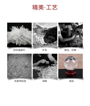 天然白水晶球擺件 熔煉白水晶球辦公室客廳臥室玄關家居飾品