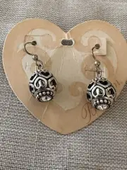 NWT Brighton Margot Heart Bead French Wire Earrings With Crystals.