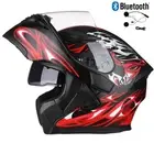 DOT Bluetooth Flip UP Motorcycle Helmet Motorbike Modular +Rear Safe Light