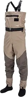 [Bassdash] Men's Breathable Lightweight Chest and Waist Convertible Waders for Fishing and Hunting, Stocking Foot and Boot Foot Waders Available in 7 Sizes