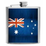 Australia Flag Stainless Steel Hip Flask 6oz
