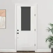 LazBlinds 100% Blackout Blinds, No Drill Cordless Roll Up French Door Shades, Thermal Insulated Light Blocking for Front Patio Sidelight Glass, 14'' W x 40'' L, Black, 1Pcs