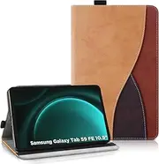 AsWant Case for Samsung Galaxy Tab S9 FE 10.9 Inch / S9 2023 11 Inch - Ultra Thin Tablet with Wallet and Stand Function Protective Case Compatible with Galaxy Tab S9 FE Case (Brown)