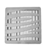NDS 1224GY 12 in. Square Catch Basin Drain Grate, Decorative Wave Design, Gray