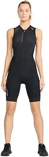 [2XU] Women's Trisuit, Blue, Sleeveless, Full Coverage, Jammer, Mid Rise, Fitted/Compression, UPF 50+