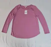 Pink Republic Top Dried Ochard Long Sleeve Chiffon Style Shirt Size XL