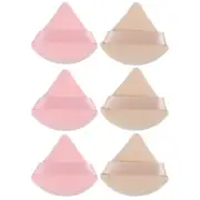 6 Pcs Loose Powder Puff Face Soft Triangle Puff Beauty Makeup Tool Beige Pink