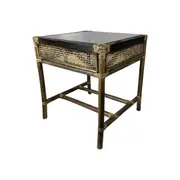 CR Havana Rattan Framed Glass Top Side Table
