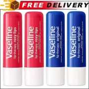 4-Pack Vaseline Lip Therapy Stick, Rosy Lips & Original Variety Pack 4.8g