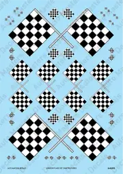 Auto Masters Decals Checkered Flags Decal Set Multiple Sizes Set 3