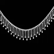 AIEX 1 Yard Rhinestone Fringe Trim, Crystal Tassel Fringe Trim Rhinestone Ribbon Tassel Chain for Wedding Party Necklace DIY Bag Clothing Accessories Vase Decorations (Silver)