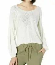 NWT SPLENDID SzS SPARKLE AND SHINE BALLON LONG SLEEVE JERSEY TEE WHITE