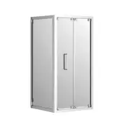 900-1000mm Corsica Chrome & Black Glass WTW&Square Bi-fold Shower Screen