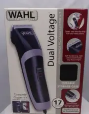 New! Wahl Home Hair Clipper Kit Dual 110V - 240V Body Beard 17 Piece Cutting Set