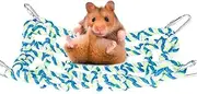 Small Animal Grid Hammock Parrot Color Woven Climbing Net Bird Hanging Rope Colorful Weaving Mesh Pet Swing Ladder Cotton Rope Nets Toys