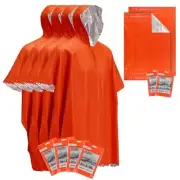 Emergency Poncho (4 Pack), Emergency Blanket 4 Emergency Ponchos & 2 Blankets